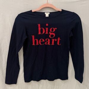 Crewcuts Jcrew Big Heart navy t shirt size 10 NWT